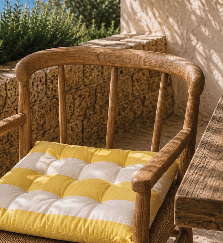 Home Deco and More Cotton Striped Chair Pad, Packshot View