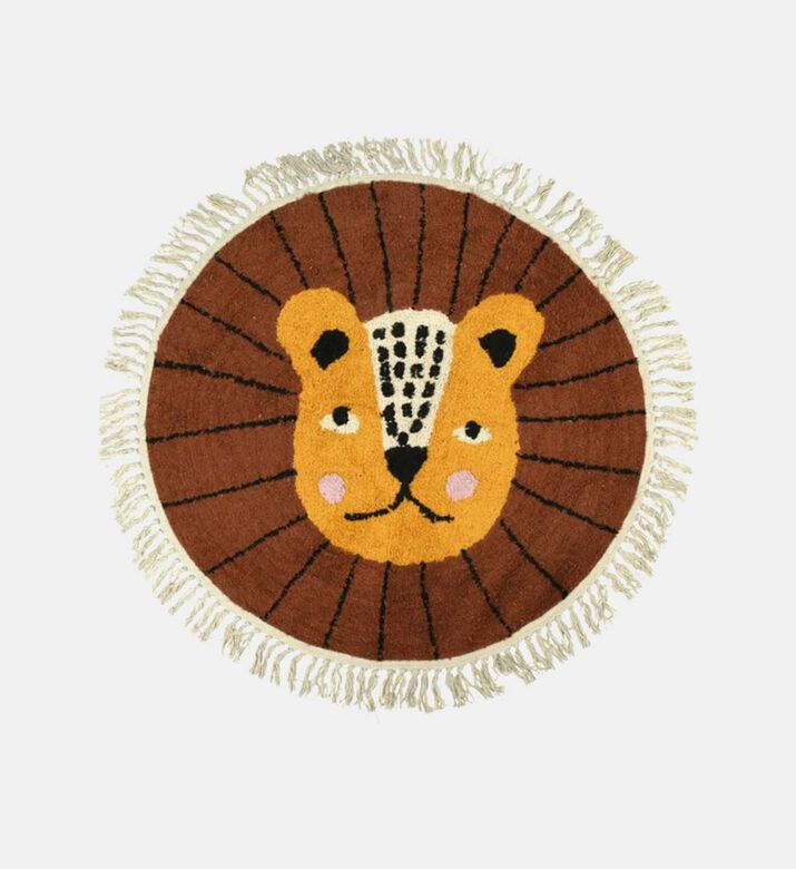 Home and Styling Children Lion-print Round Rug, Packshot View