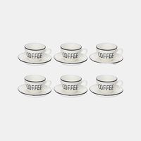 Basic Coffee Cup Saucer 6-piece Set