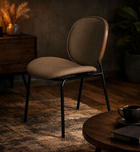Home Deco and More Sahara Leather Dining Chair, Brown, Packshot View