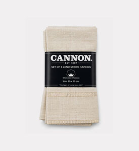 Cannon Cotton Daily 6-piece Table Napkin Set, Light-beige, 50x50-cm, Packshot View