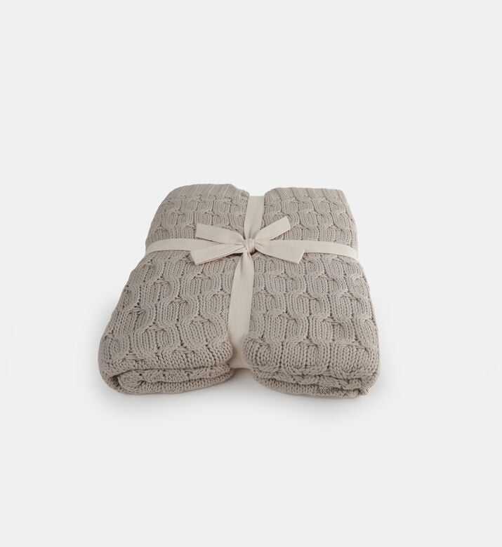 Home Deco and More Knitted Cotton Household Throw Blanket, Packshot View