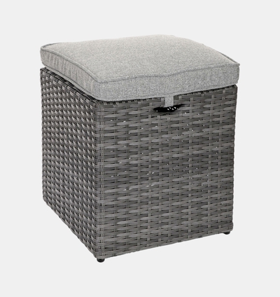 Anthracite Rattan Cube Ottoman