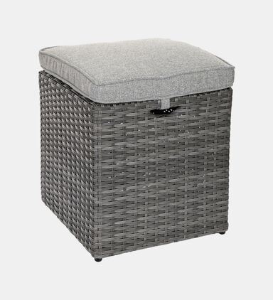 Anthracite Rattan Cube Ottoman