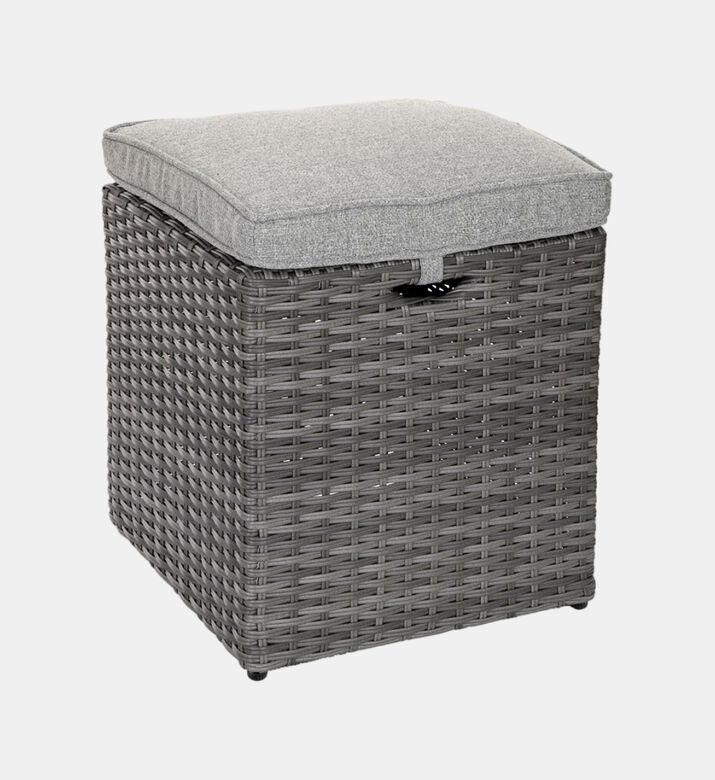 Anthracite Rattan Cube Ottoman