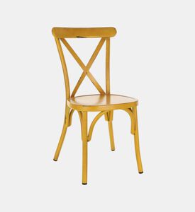 Home Deco and More Vinta Aluminum Cross Back Chair, Yellow, 50x45x86-cm, Packshot View