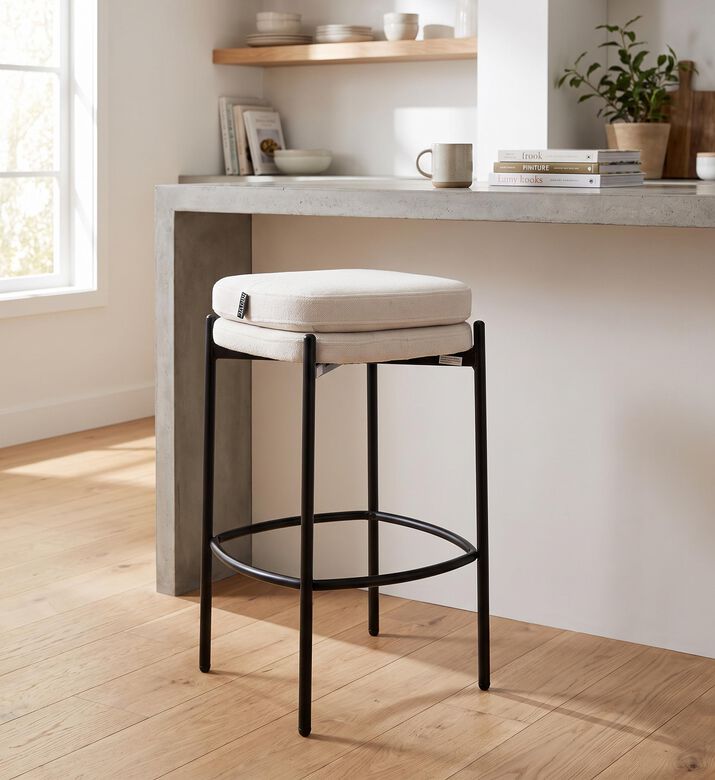 Home Deco and More Griffin Plywood Bar Stool, Beige, Packshot View