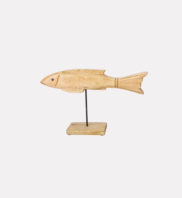 Home Deco and More Natural Wooden Fish Decor, Packshot View