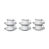 Silver-rimmed Coffee Cup 6-piece Set