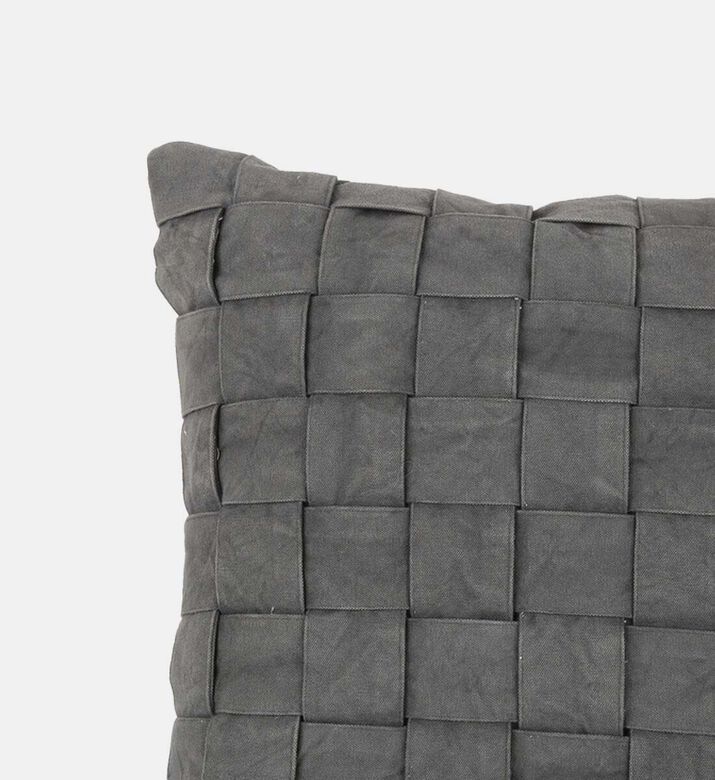 Home Deco and More Bristol Woven Handmade Cushion, Grey, 45x45x45-cm, Packshot View