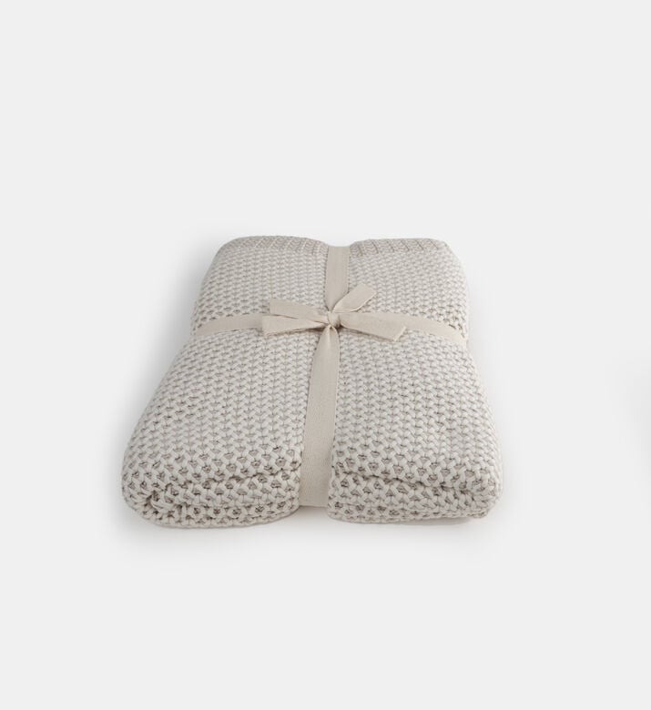 Home Deco and More Dual Tone Knitted Cotton Throw, Packshot View
