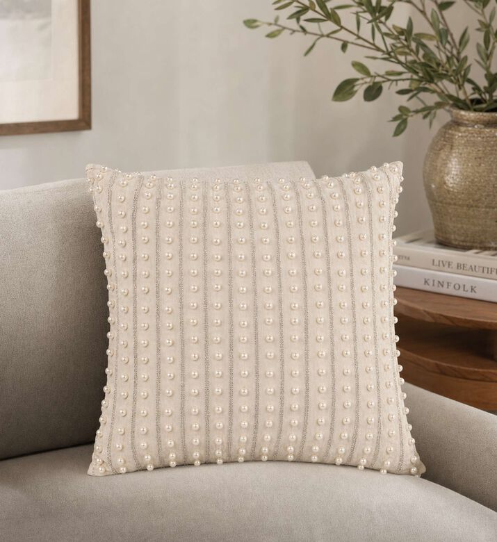 Home Deco and More Liora Beadwork Filled Cushion, Model View