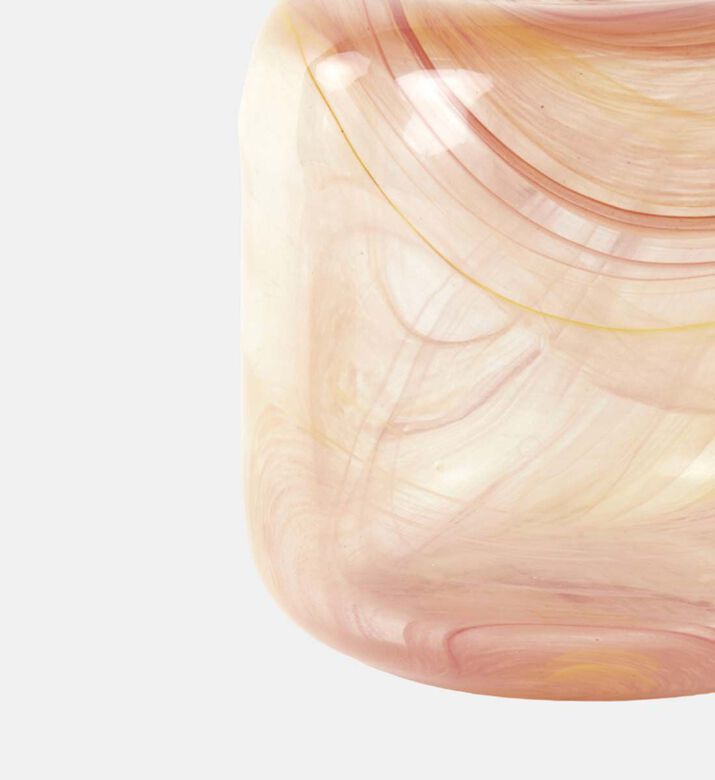 Light and Living Selene Glass Marbled Vase, Light-orange, 20x19.5-cm, Packshot View