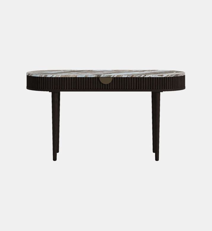 Home Deco and More Oval Marble Top Wood Base Desk, Packshot View