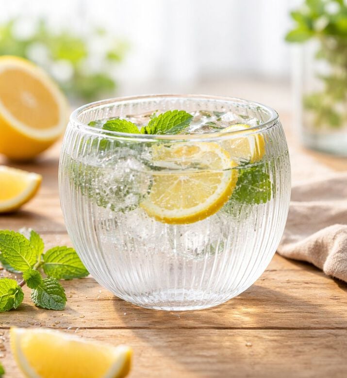 Home Deco and More Double Wall Stripe Clear Glass Mug 4-piece Set - 120ml, Packshot View