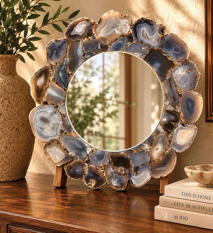 Home Deco and More Agatha Stones Frame Mirror, Packshot View