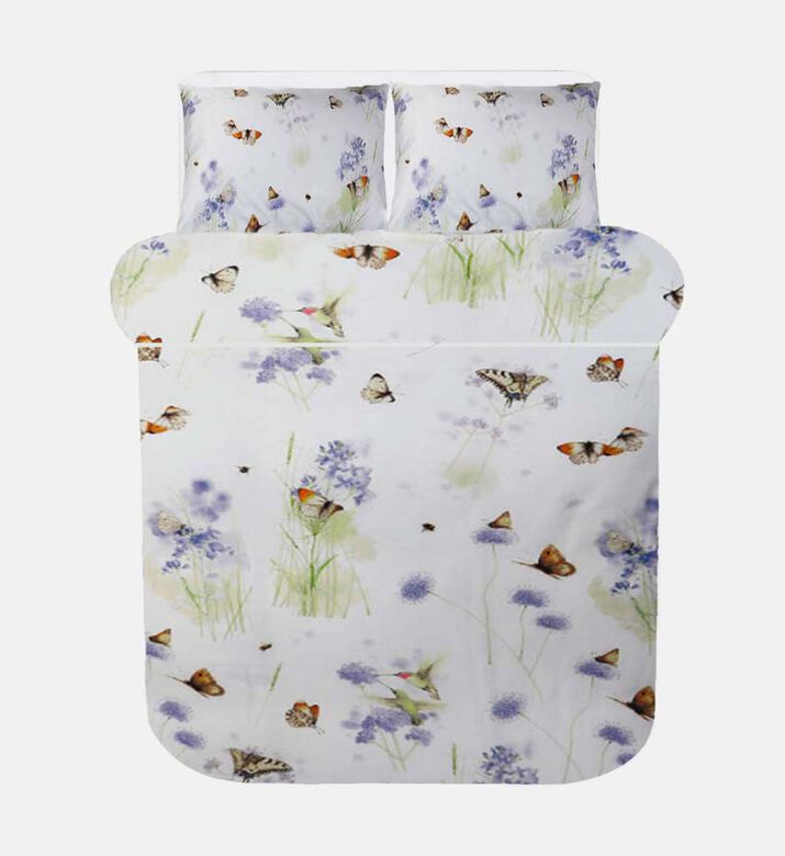 Butterfly Printed Satin Bed Set