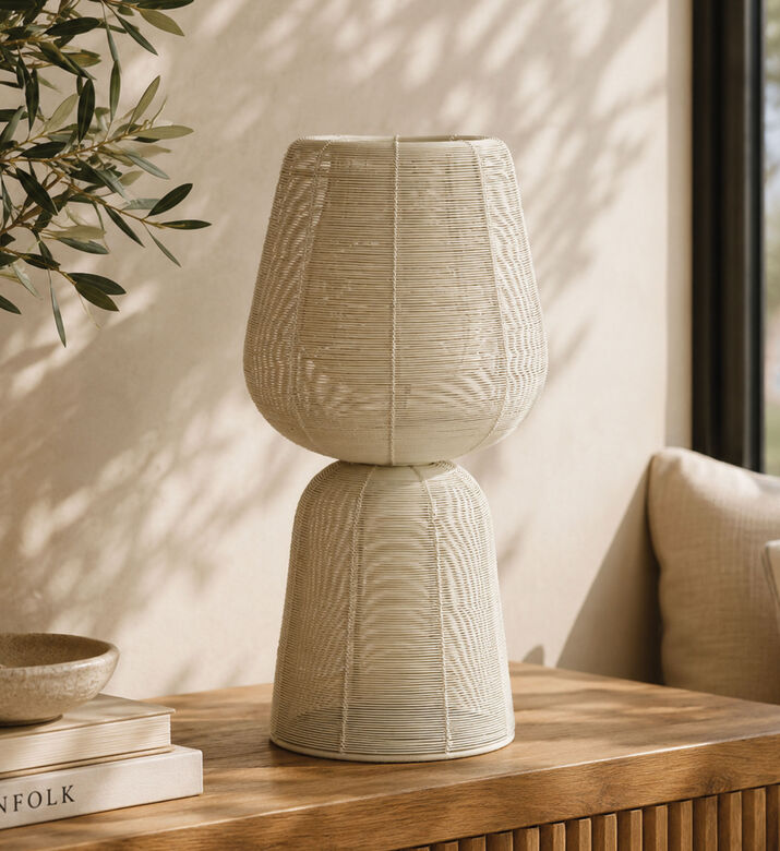 Light and Living Fellini Tall Hurricane, 25x52.5-cm, Cream, Packshot View