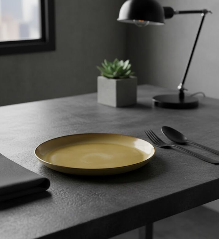 Home Deco and More Contrast Rim Dinner Plate, Packshot View