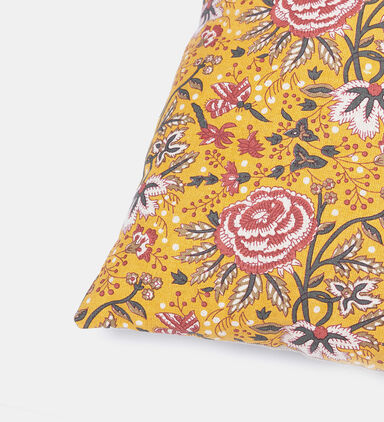 Leila Block-print Linen Filled And Vaccumed Cushion