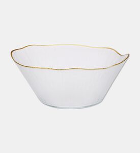 Home Deco and More Extra Large Rippled Gold Rim Bowl, Packshot View