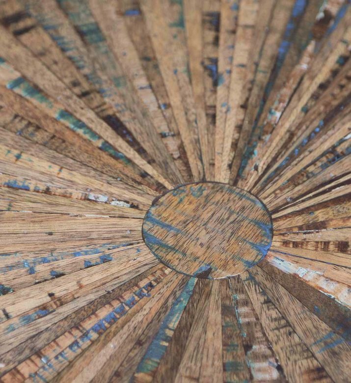 Home Deco and More Sunburst Wooden Dining Table, Brown, 220-cm, Packshot View