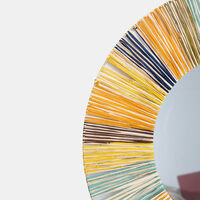 Colorful Straw Grass Round Mirror
