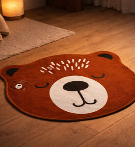 Home and Styling Children Animals-print Round Rug, Red, Packshot View