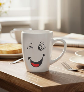 Home Deco and More Stoneware Smiling Face Mug, Packshot View