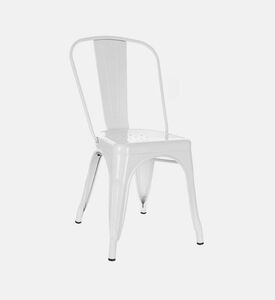 Home Deco and More Steel Powder Coating Dining Chair, White, 53x45x85-cm, Packshot View