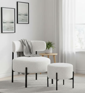 Home Deco and More Archie Foot Stool Lounge Chair Set, Packshot View