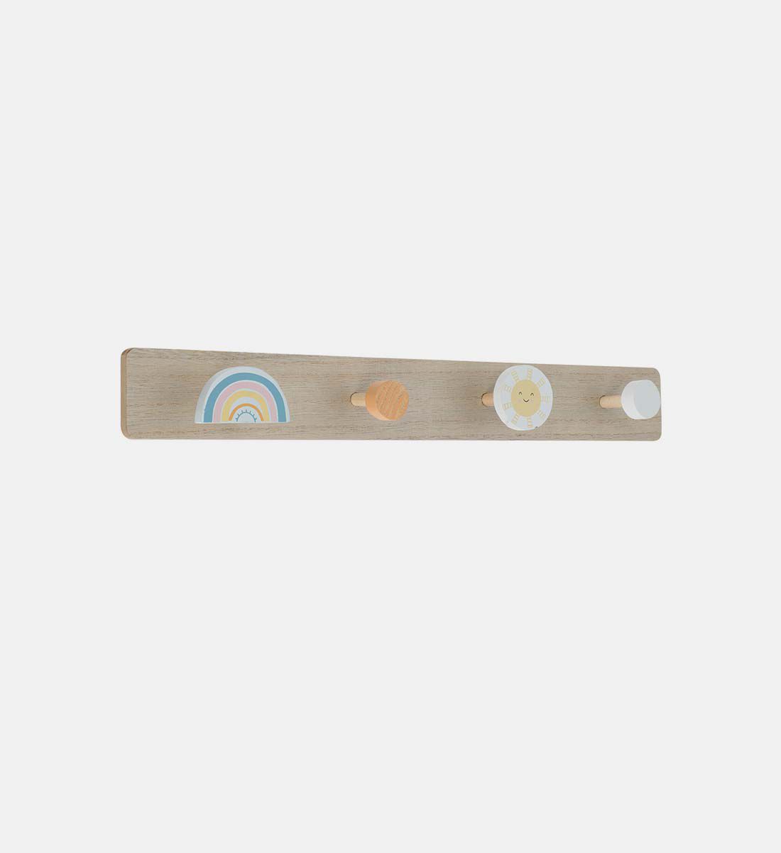 Wooden Rainbow Design Coat Rack