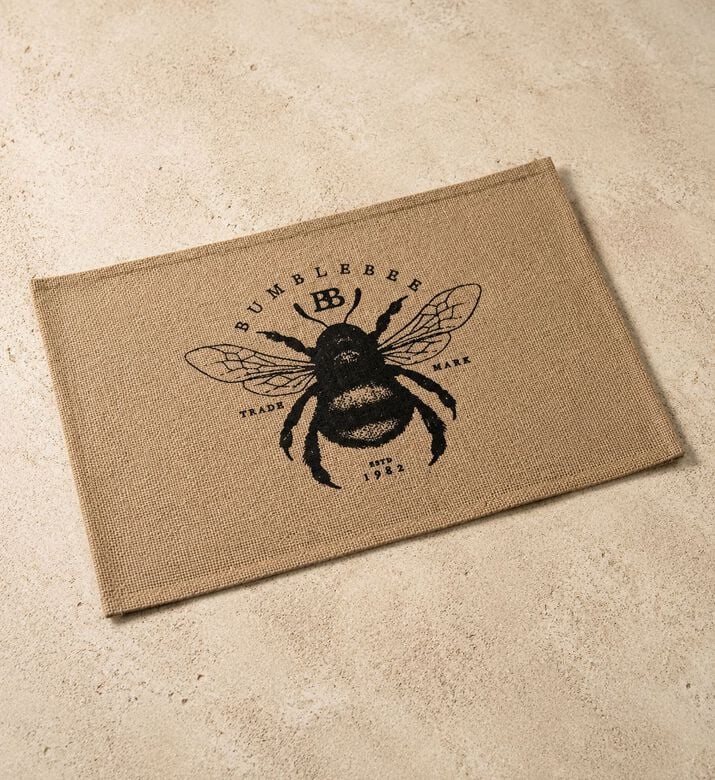 Excellent Houseware Bee Print Linen Placemat, Camel, 45x30-cm, Packshot View