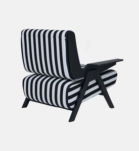 Sculpted Striped Angular Frame Armchair