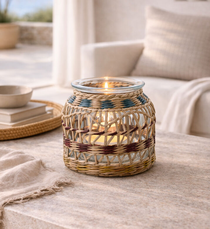 Home Deco and More Seagrass Design Round Vase, Packshot View