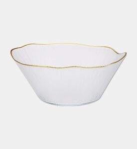 Home Deco and More Extra Large Rippled Gold Rim Bowl, Packshot View