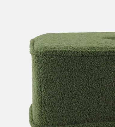 Kiki Teddy Fabric Square Pouf