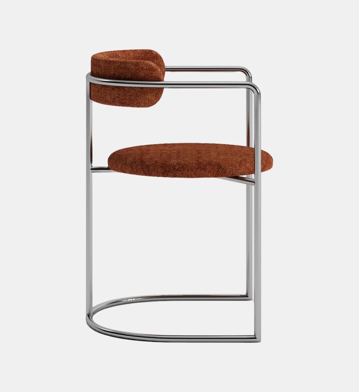 Home Deco and More Stainless Steel Round-seat Chair, Brown, Packshot View