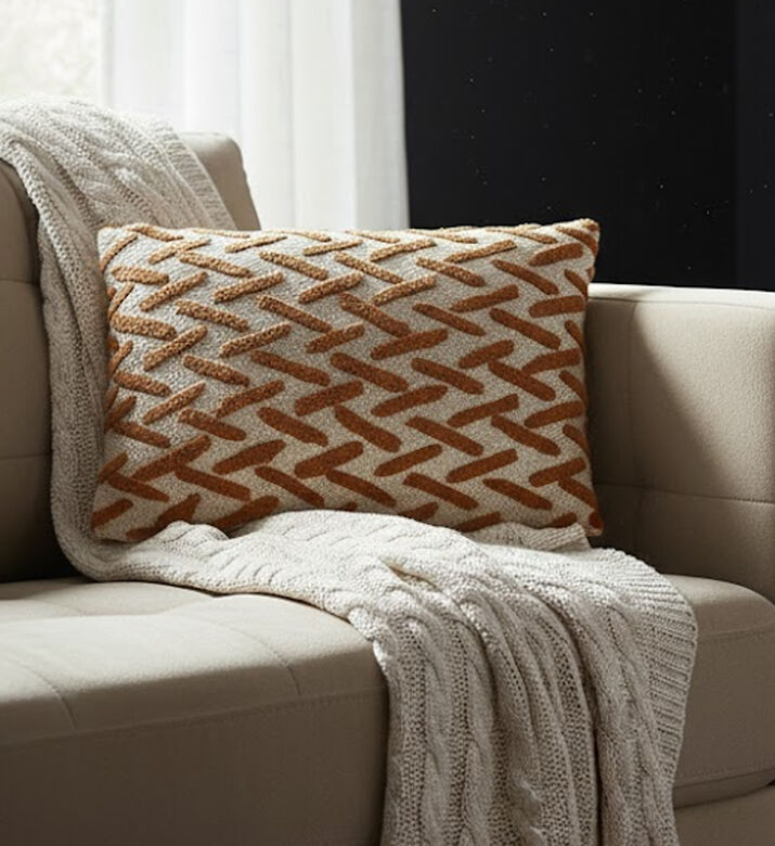 Home Deco and More Stacy Cotton Square Cushion, Packshot View