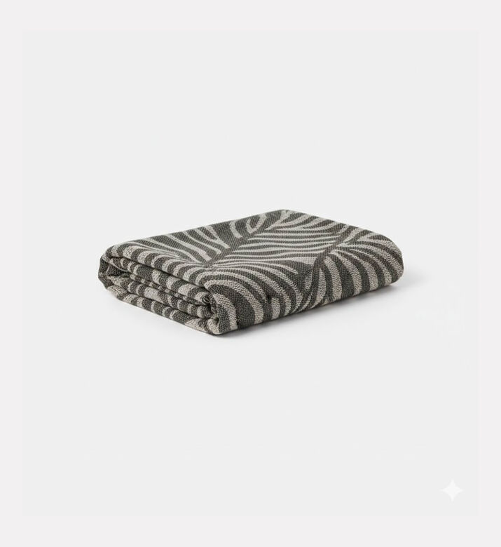 H and S Collection Cotton Woven Plaid Throw, Beige, Packshot View