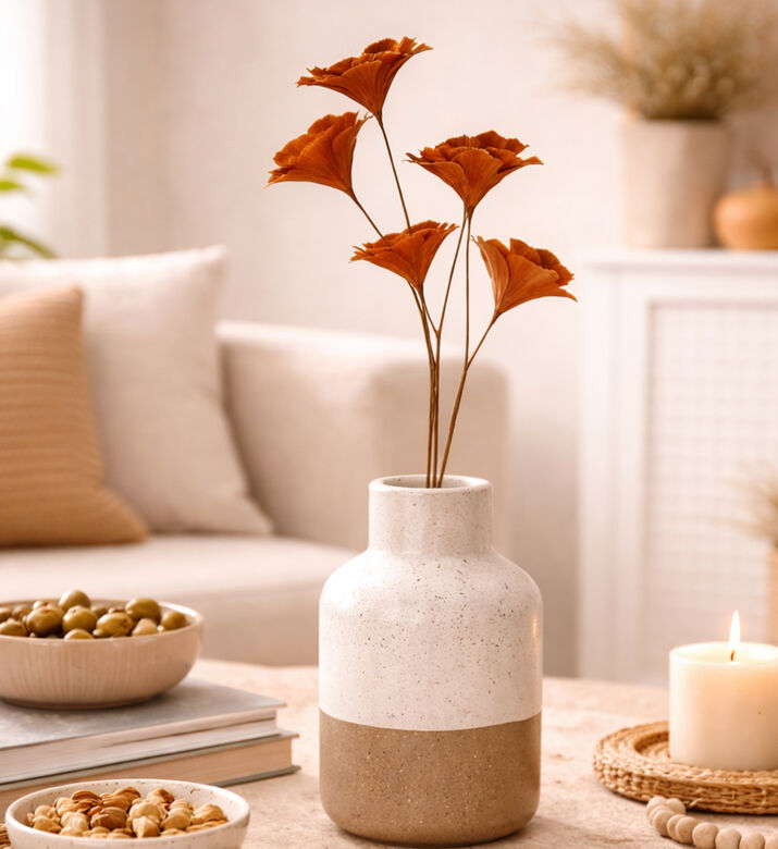 Light and Living Faux-flower 3-florals Ornament, Brown, Packshot View