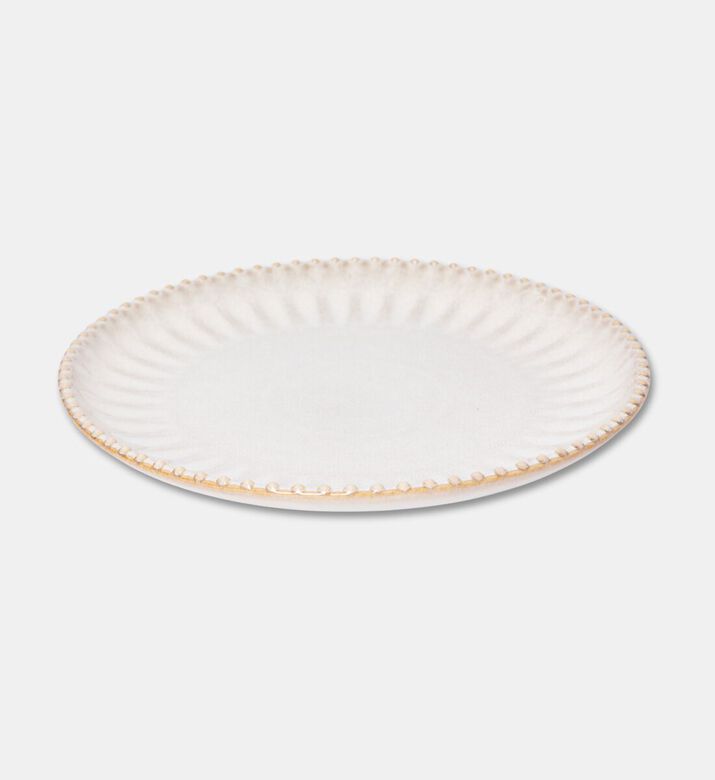 Home Deco and More Stoneware Raising Pearl Design Dinner Plate, Packshot View