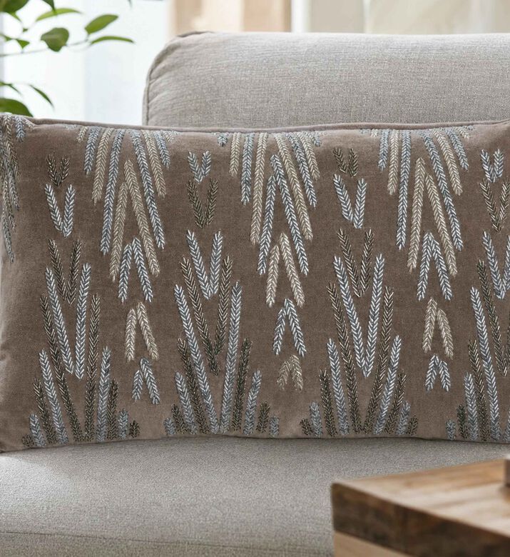 Home Deco and More Azura Beadwork Filled Cushion, Model View