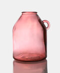 Glass Cylindrical Handled Vase