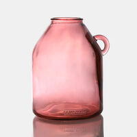 Glass Cylindrical Handled Vase