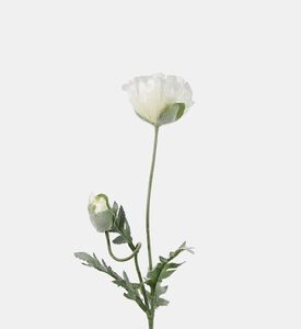 Decostar Papaver Jodie Faux Flower Branch, White, Packshot View