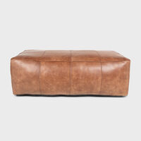 Savio Leather Rectangular Pouf
