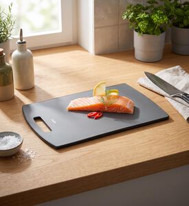 Gefu Levoro Handle Slot Small Cutting Board, Grey, L, Packshot View