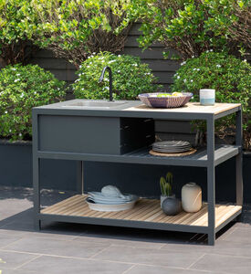 Amber Teak Wood Outdoor Kitchen Table