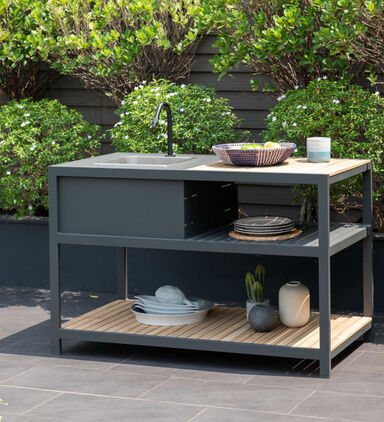 Amber Teak Wood Outdoor Kitchen Table